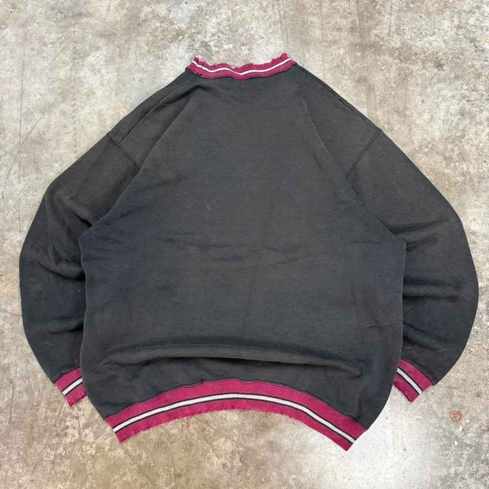 Vintage Wilson Athletic Wear Sweatshirt Mens XXL Faded Black Distressed 90s Crew - Picture 2 of 3